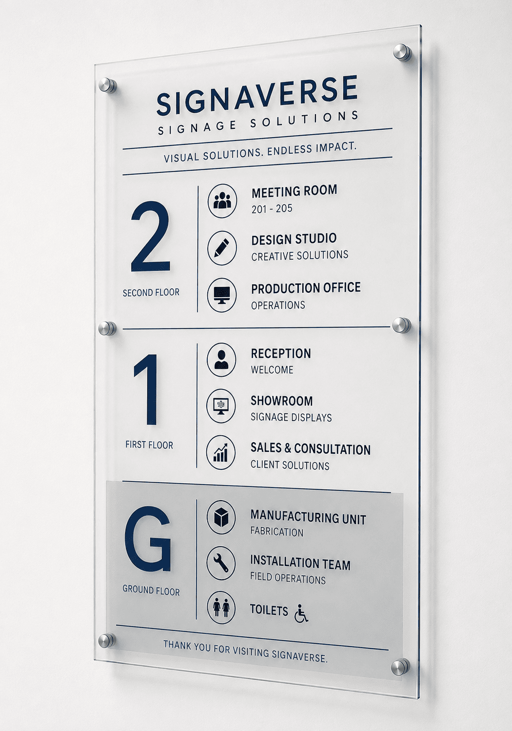 Acrylic and metal signs Dubai